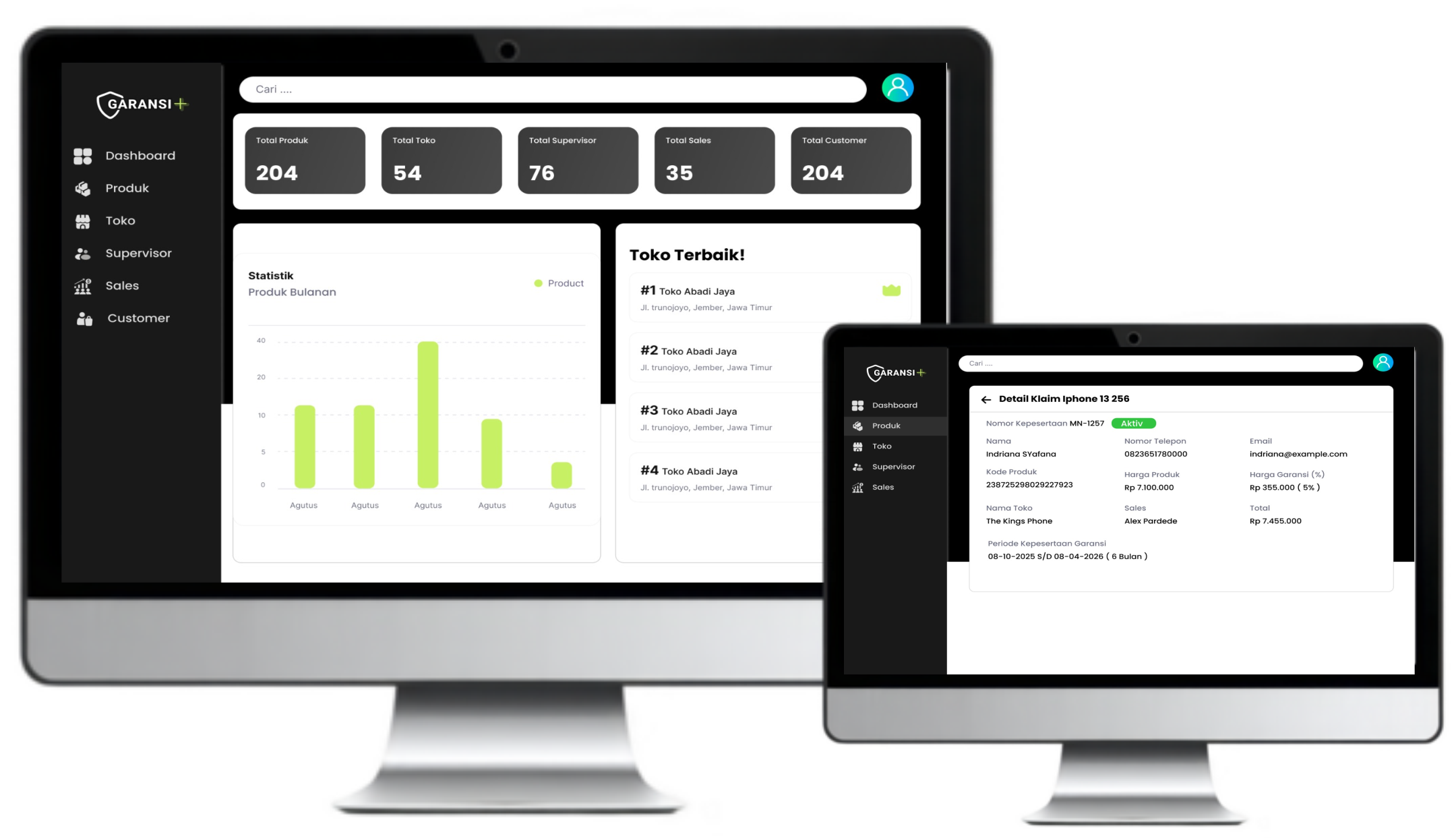 Garansi Plus Web Dashboard