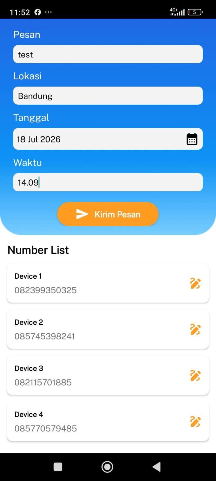 SMS Blast Screen 2